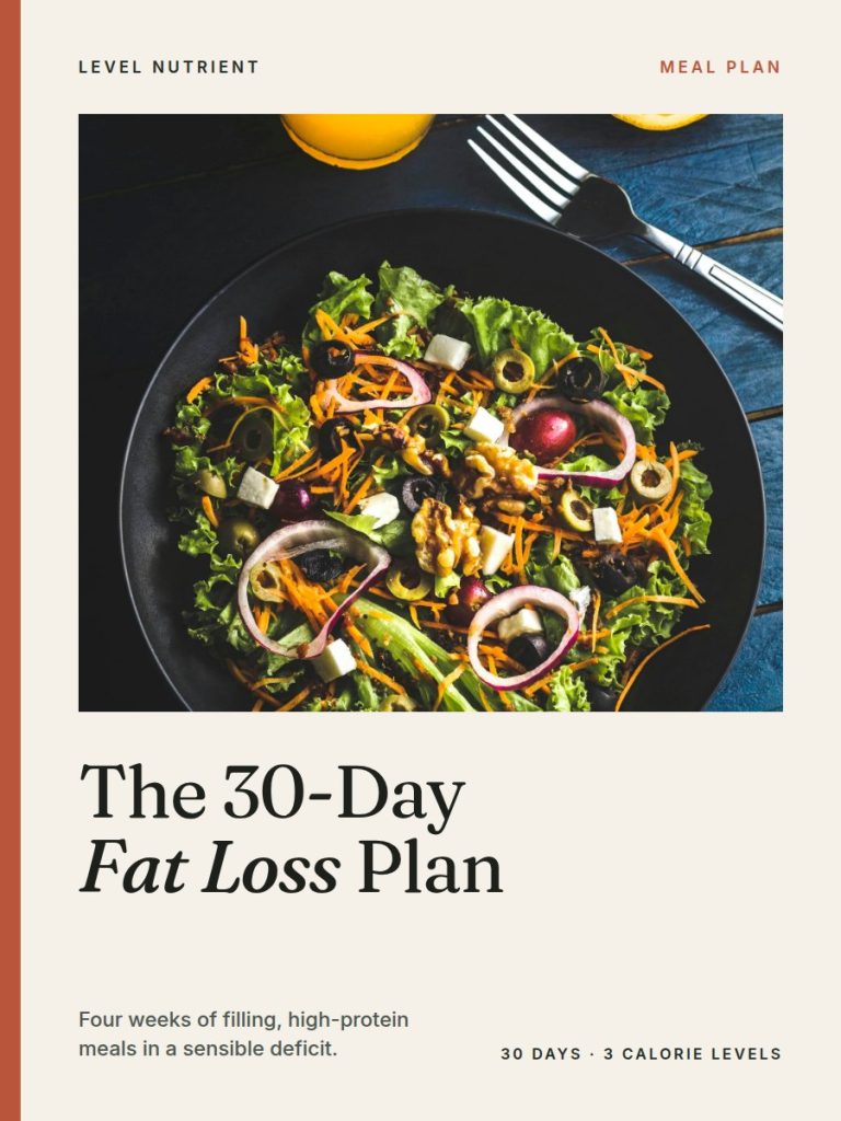 Cover of the Level Nutrient 30 day fat loss meal plan
