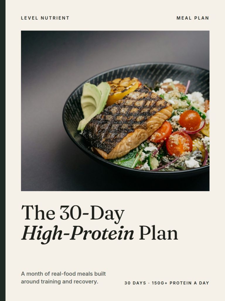 Cover of the Level Nutrient 30 day high protein meal plan