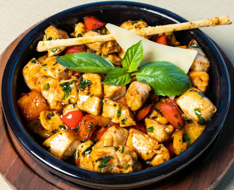 Quick chicken and vegetable stir-fry with basil